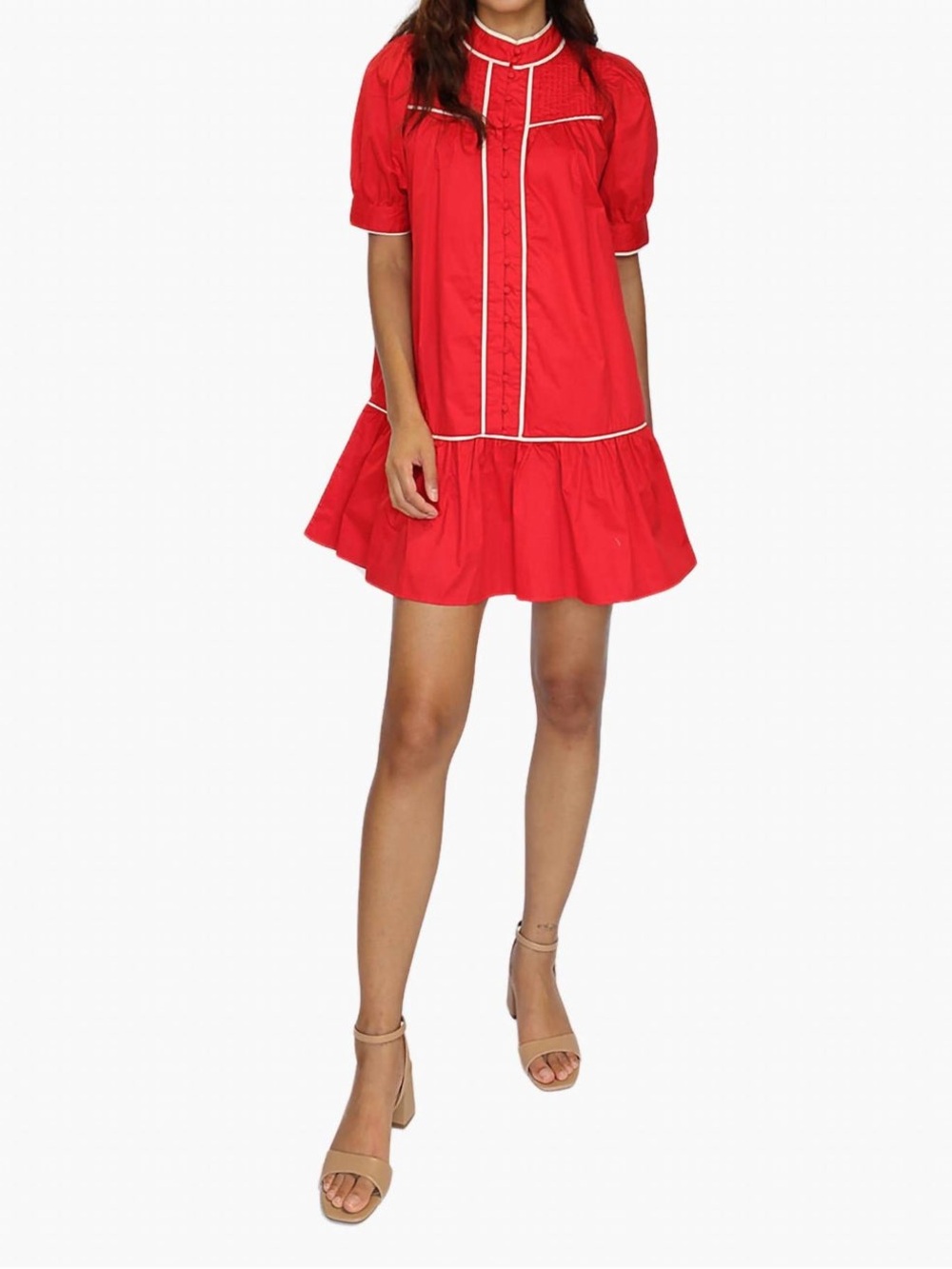 TCEC Red Mini Dress with White Trim